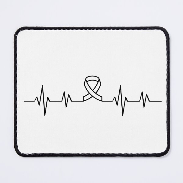 Item preview, ECG heart line with cancer loop designed and sold by AlameaDesign.