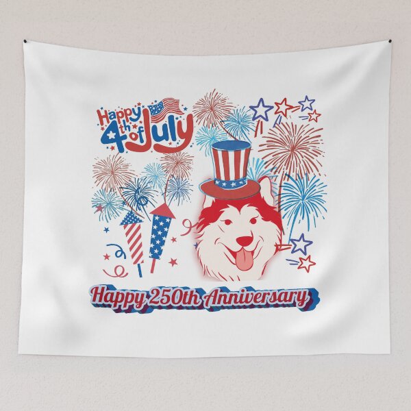 Item preview, Happy 4th of July Dog Graphic – Happy 250th Anniversary America 1776-2026 Patriotic Fireworks USA Celebration designed and sold by Daily Mood Studio.