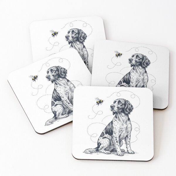 Item preview, Small Munsterlander Pointer Bumble Bee Honeybee Dog Lover designed and sold by Kimberley King Art  King Art.