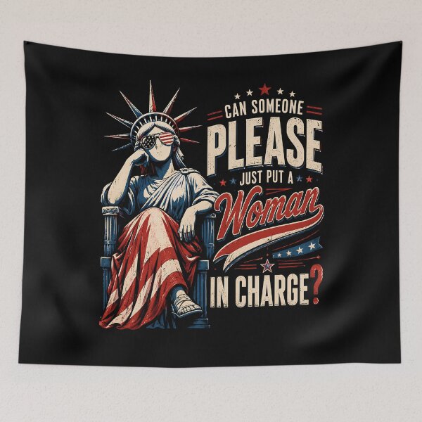 Item preview, Can Someone Please Put A Woman In Charge Shirt, Statue of Liberty Tee, Feminist Graphic Shirt, Patriotic Women's Tee, Empowerment Gift designed and sold by THREE LITTLE BEANS.