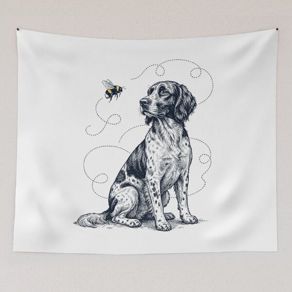 Item preview, Small Munsterlander Pointer Bumble Bee Honeybee Dog Lover designed and sold by Kimberley King Art  King Art.
