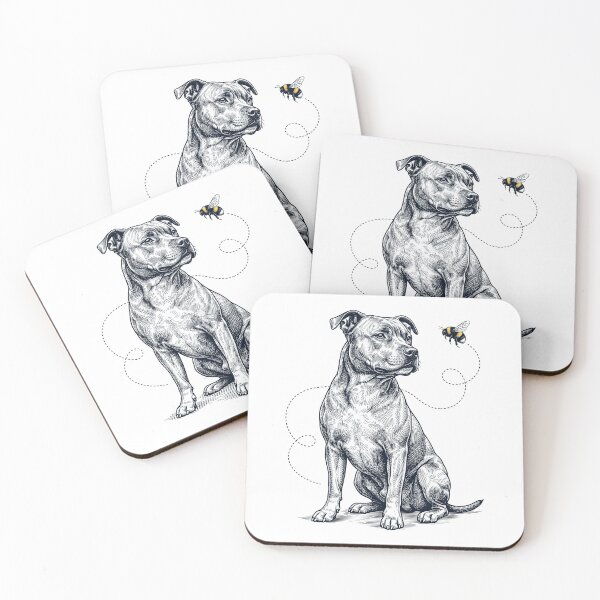 Item preview, Staffordshire Bull Terrier Bumble Bee Honeybee Dog Lover designed and sold by Kimberley King Art  King Art.