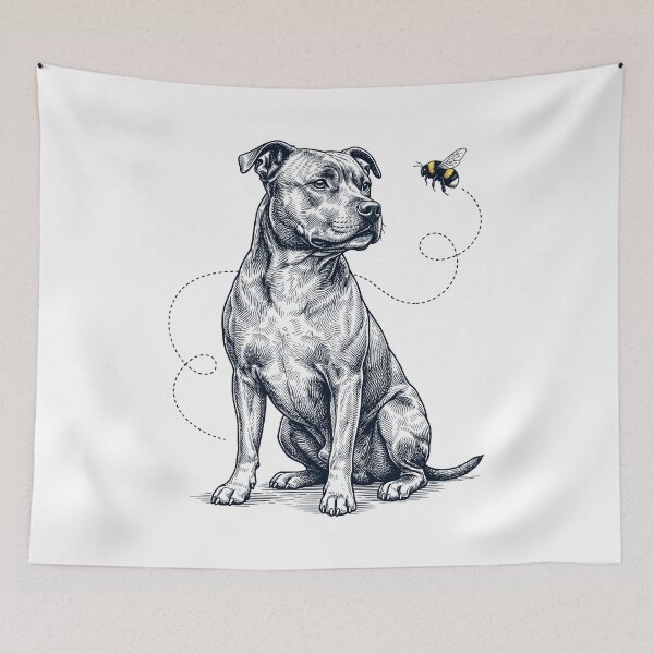 Item preview, Staffordshire Bull Terrier Bumble Bee Honeybee Dog Lover designed and sold by Kimberley King Art  King Art.