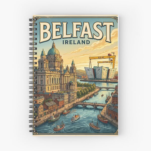 Item preview,  Belfast Ireland Vintage Retro Travel Poster designed and sold by Ar0undTheW0rld.