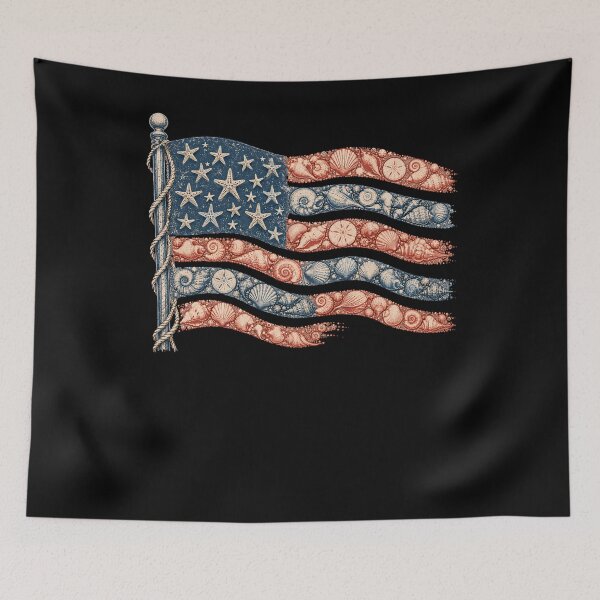 Item preview, Vintage American Flag Floral Patriotic designed and sold by THREE LITTLE BEANS.