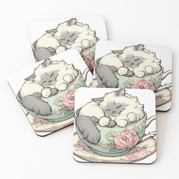 Item preview, Ragdoll Sleeping in Teacup designed and sold by pumsquare.