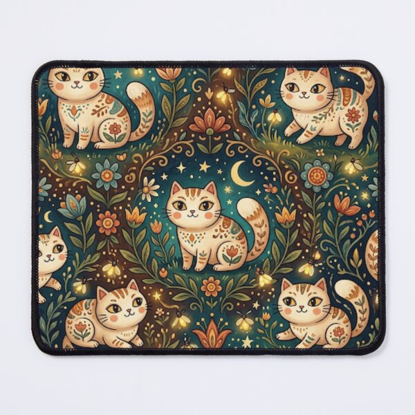 Item preview, Cute Floral Cats Garden Pattern designed and sold by Iampoji.