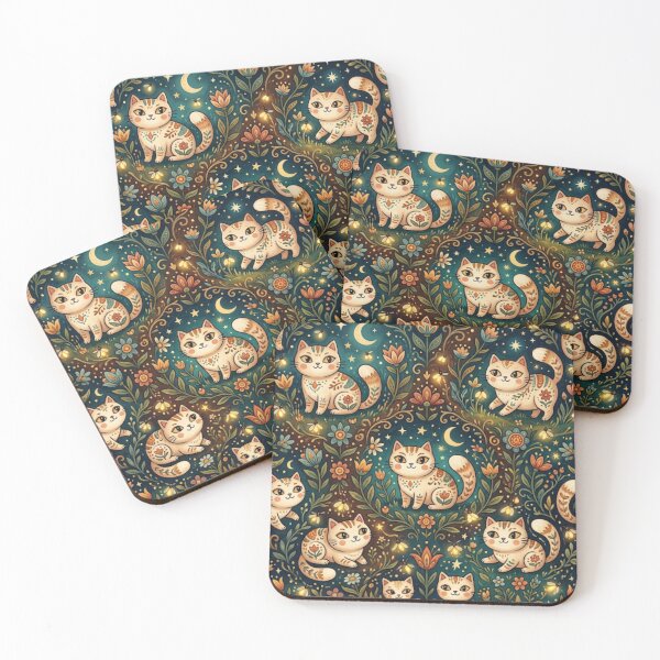Item preview, Cute Floral Cats Garden Pattern designed and sold by Iampoji.