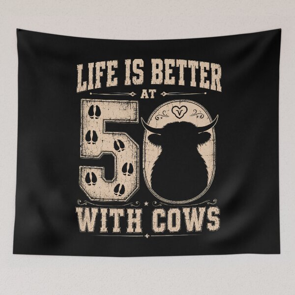 Item preview, Life Is Better At 50 With Cows Funny Cow Birthday  designed and sold by THREE LITTLE BEANS.