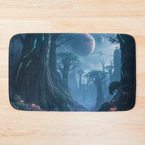 Item preview, Skyroot Spiral Bioluminescent Alien Fantasy Forest Landscape designed and sold by Luminous Wilds.