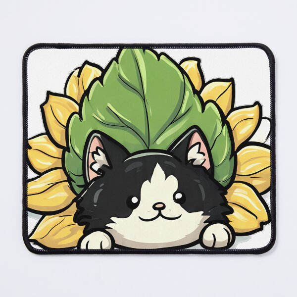 Item preview, Tuxedo Cat Sunflower Leaf designed and sold by pumsquare.