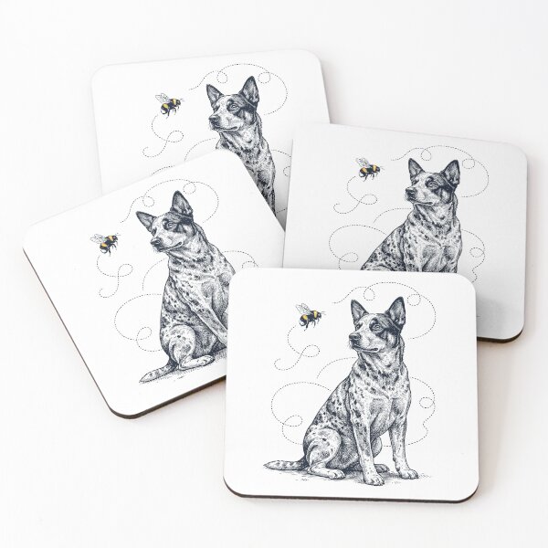 Item preview, Texas Heeler Bumble Bee Honeybee Dog Lover designed and sold by Kimberley King Art  King Art.