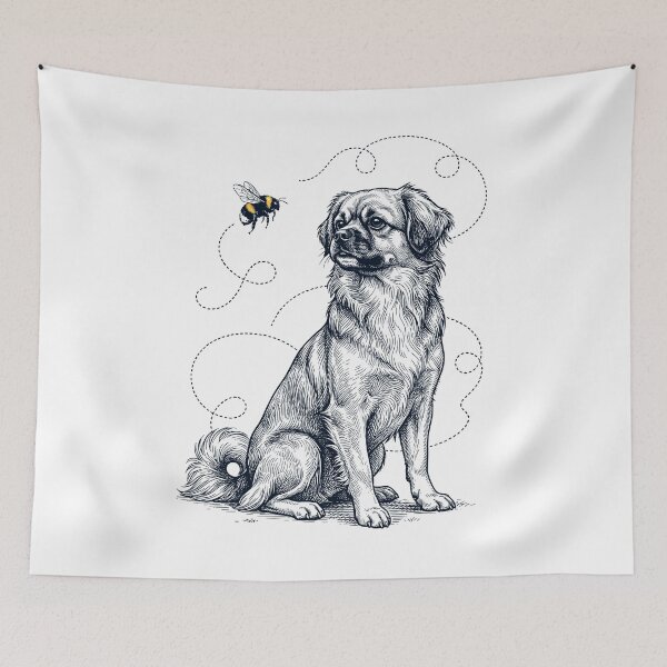 Item preview, Tibetan Spaniel Bumble Bee Honeybee Dog Lover designed and sold by Kimberley King Art  King Art.