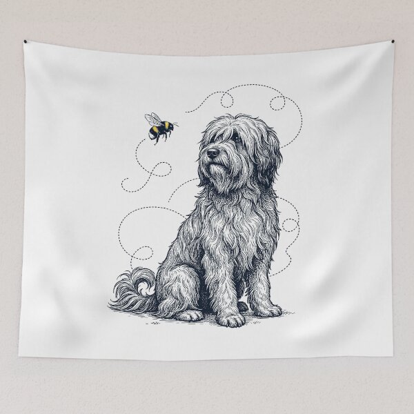 Item preview, Tibetan Terrier Bumble Bee Honeybee Dog Lover designed and sold by Kimberley King Art  King Art.