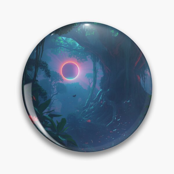 Item preview, Neon Eclipse Jungle Fantasy Alien Canopy Landscape designed and sold by Luminous Wilds.