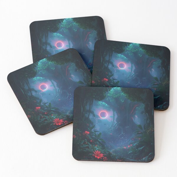 Item preview, Neon Eclipse Jungle Fantasy Alien Canopy Landscape designed and sold by Luminous Wilds.