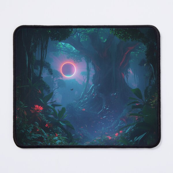 Item preview, Neon Eclipse Jungle Fantasy Alien Canopy Landscape designed and sold by Luminous Wilds.