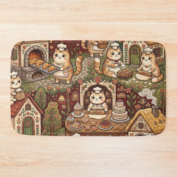 Item preview, Cute Bakery Cats Cottage Village designed and sold by Iampoji.