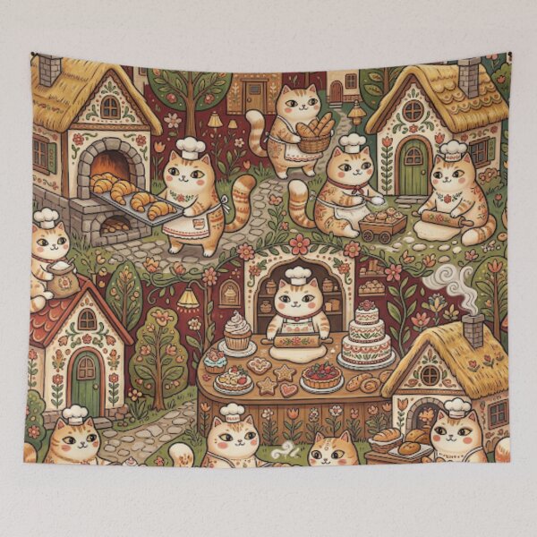 Item preview, Cute Bakery Cats Cottage Village designed and sold by Iampoji.