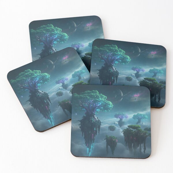 Item preview, Floating Reef Forest Alien Sky Fantasy Landscape designed and sold by Luminous Wilds.