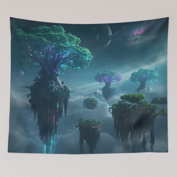 Item preview, Floating Reef Forest Alien Sky Fantasy Landscape designed and sold by Luminous Wilds.