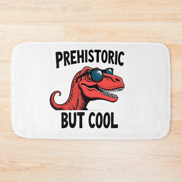 Item preview, Red Tyrannosaurus Rex with sunglasses Prehistoric But Cool text designed and sold by Prints by Mat.