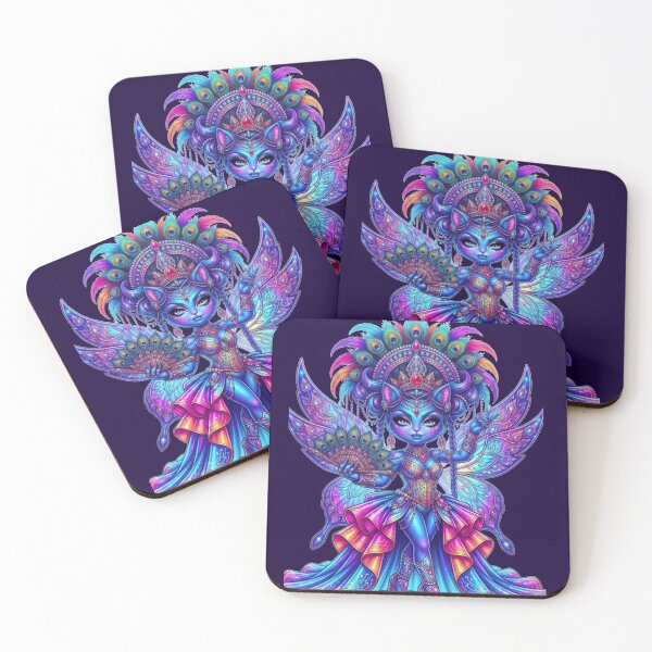 Item preview, Neon Cyber Drag Queen Cat Fantasy Art designed and sold by ChaEmm_Studio.