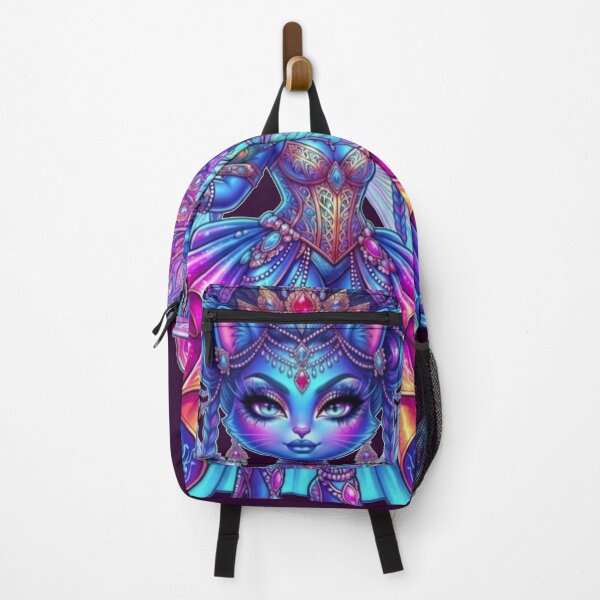 Item preview, Neon Cyber Drag Queen Cat Fantasy Art designed and sold by ChaEmm_Studio.