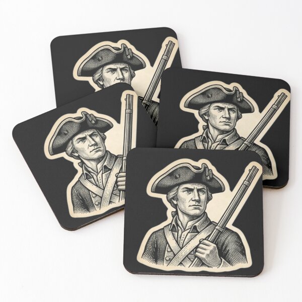 Item preview, Vintage 1776 Revolutionary War Minuteman Continental Soldier Engraving designed and sold by DarkOriginArts.