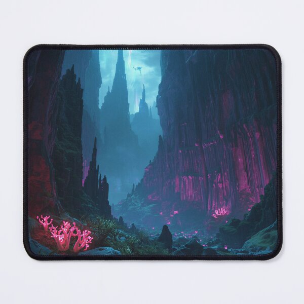 Item preview, Aurora Spine Canyon Alien Beast Fantasy Landscape designed and sold by Luminous Wilds.