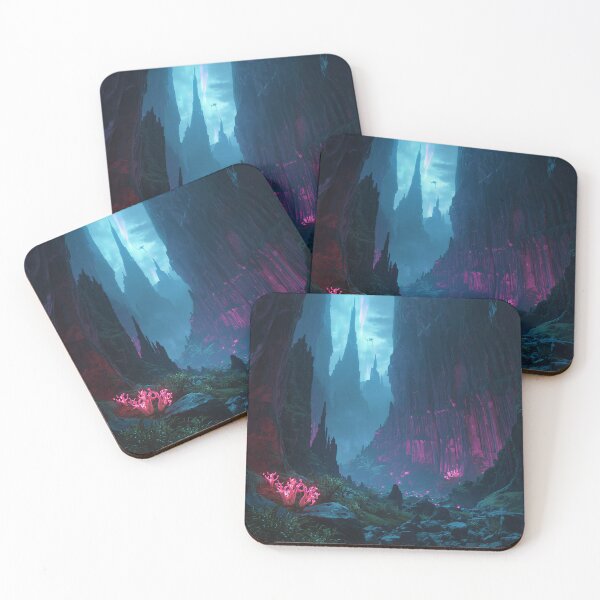 Item preview, Aurora Spine Canyon Alien Beast Fantasy Landscape designed and sold by Luminous Wilds.