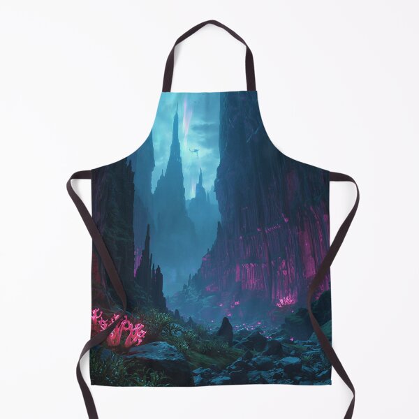 Item preview, Aurora Spine Canyon Alien Beast Fantasy Landscape designed and sold by Luminous Wilds.