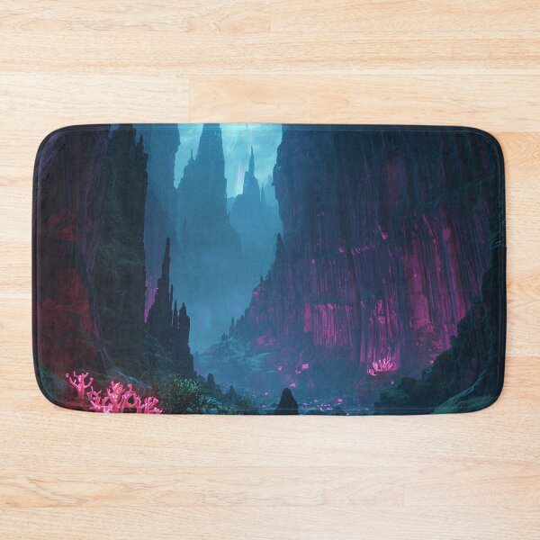 Item preview, Aurora Spine Canyon Alien Beast Fantasy Landscape designed and sold by Luminous Wilds.