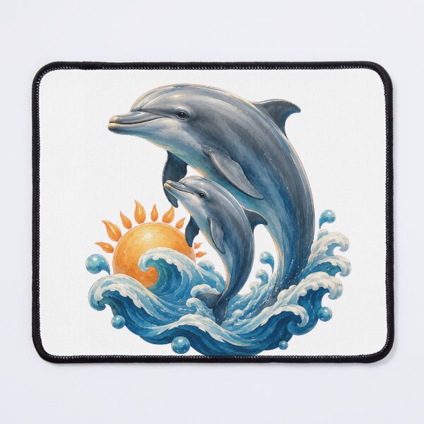Item preview, Mother And Baby Dolphin Sunrise designed and sold by Passionread.