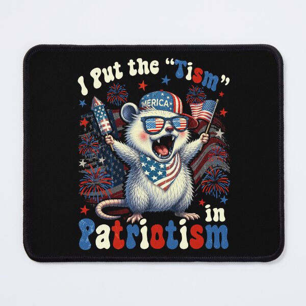 Item preview, I Put the Tism in Patriotism Funny Autism Meme Raccoon Eagle designed and sold by elongatedjazz.