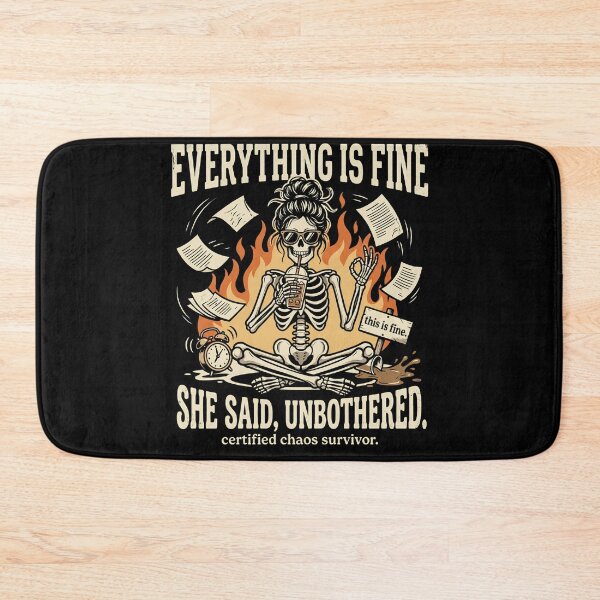 Item preview, Everything Is Fine She Said Unbothered Skeleton Mom T-Shirt – Certified Chaos Survivor Gift designed and sold by BumbleBloom7.