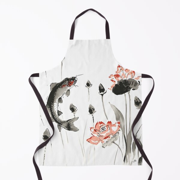 Item preview, Vintage Chinese Ink Koi Fish Painting designed and sold by Luna-Flow.