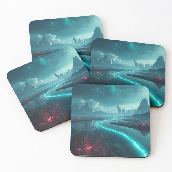 Item preview, Sky Delta Floodlands Bioluminescent Alien Landscape designed and sold by Luminous Wilds.