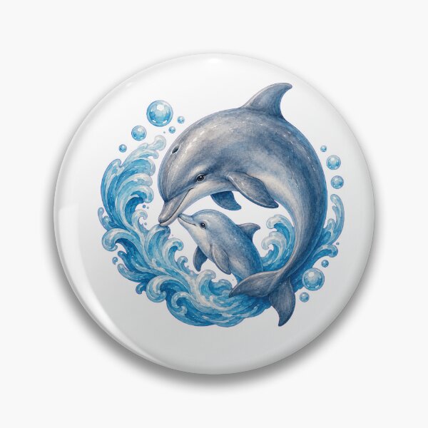 Item preview, Mother Baby Dolphin Ocean Waves designed and sold by Passionread.