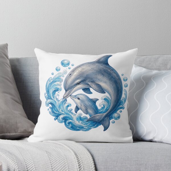 Item preview, Mother Baby Dolphin Ocean Waves designed and sold by Passionread.