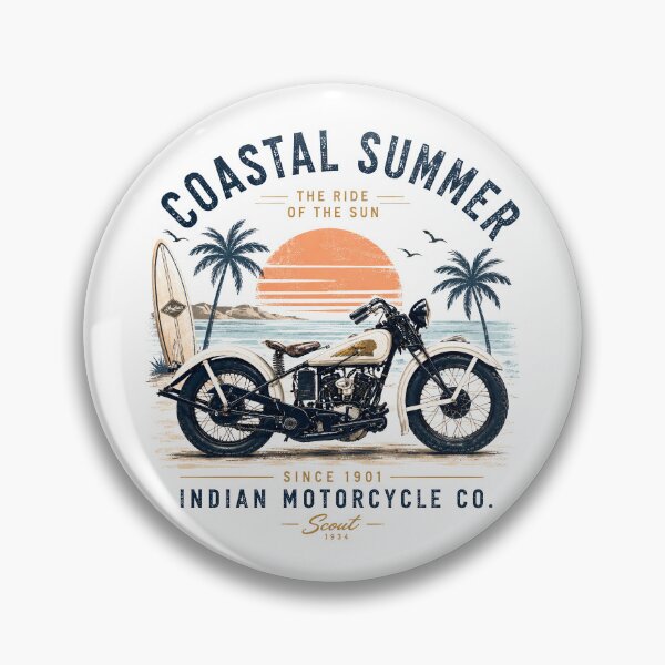 Item preview, Indian Sport Scout 1934 Coastal Summer Vintage Motorcycle designed and sold by EdGraphy.