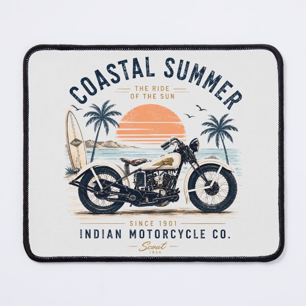 Item preview, Indian Sport Scout 1934 Coastal Summer Vintage Motorcycle designed and sold by EdGraphy.