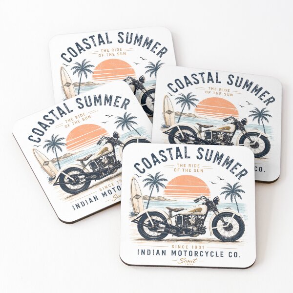 Item preview, Indian Sport Scout 1934 Coastal Summer Vintage Motorcycle designed and sold by EdGraphy.