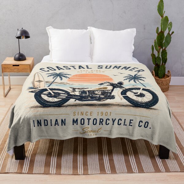 Item preview, Indian Sport Scout 1934 Coastal Summer Vintage Motorcycle designed and sold by EdGraphy.
