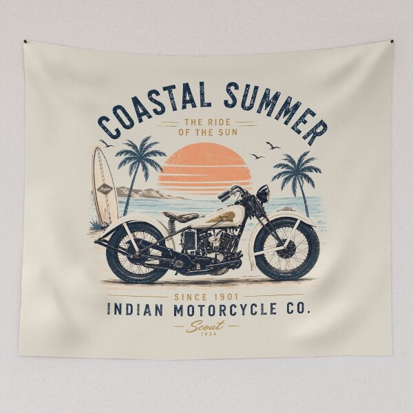 Item preview, Indian Sport Scout 1934 Coastal Summer Vintage Motorcycle designed and sold by EdGraphy.