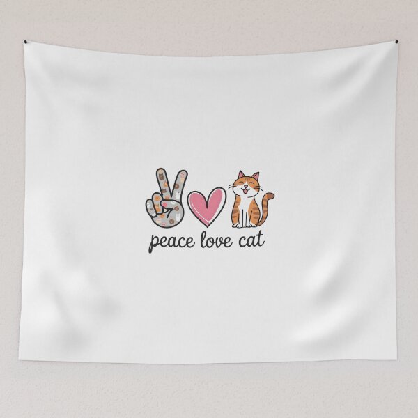 Item preview, Peace Love Cat Whimsical Cute Design designed and sold by Macias123.