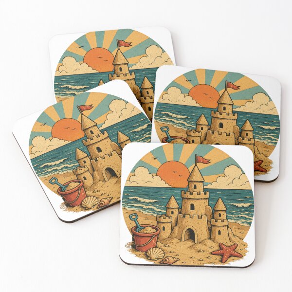 Item preview, Retro Sandcastle Beach Sunset designed and sold by Mysthor-Designs.