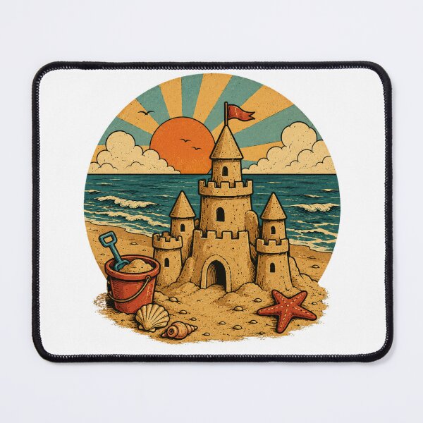 Item preview, Retro Sandcastle Beach Sunset designed and sold by Mysthor-Designs.