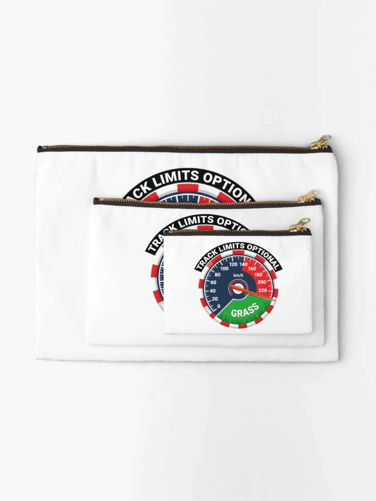 Thumbnail 2 of 4, Zipper Pouch, Track Limits Optional - Sim Racing Humor designed and sold by GarageGraphics.