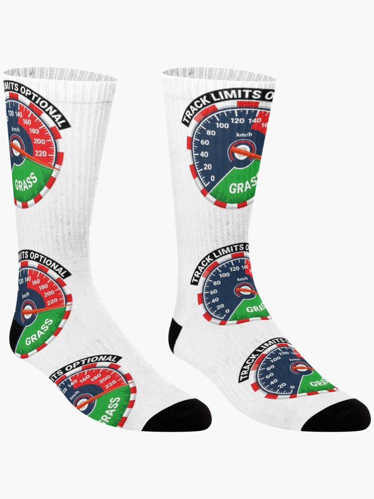 Thumbnail 3 of 5, Socks, Track Limits Optional - Sim Racing Humor designed and sold by GarageGraphics.